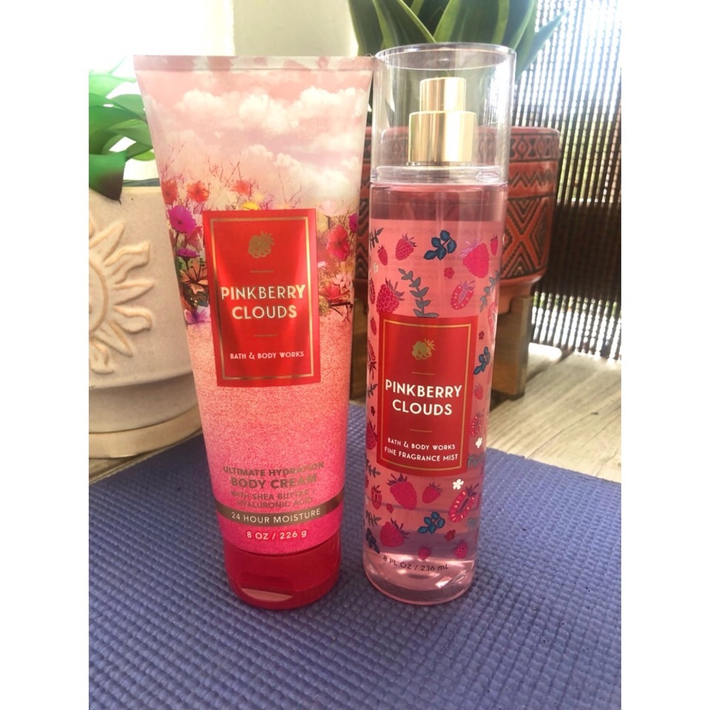 Bath and Body Works Pinkberry Clouds body mist and body lotion NEW